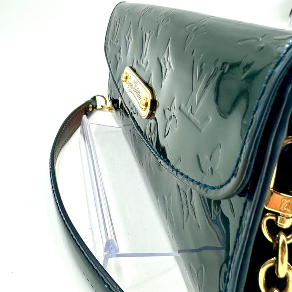 Auth Louis Vuitton Green Monogram Vernis Subset Boulevard Clutch Pouchette WOC - Picture 4 of 16